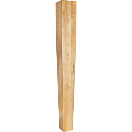 Hardware Resources 5" Wx5"Dx42"H Rubberwood Square Tapered Post P43-5-42RW
